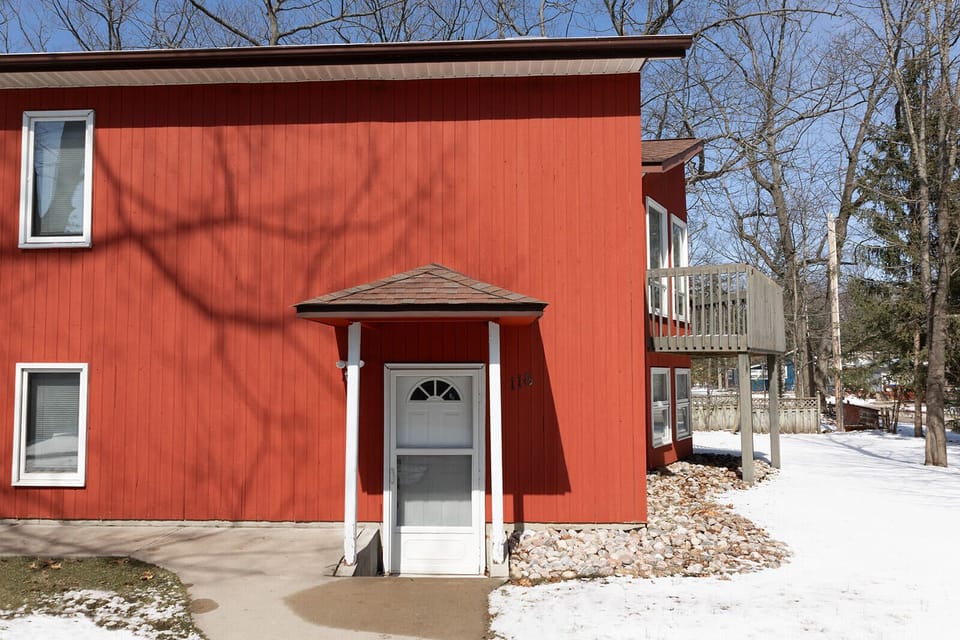 side entrance to lower level