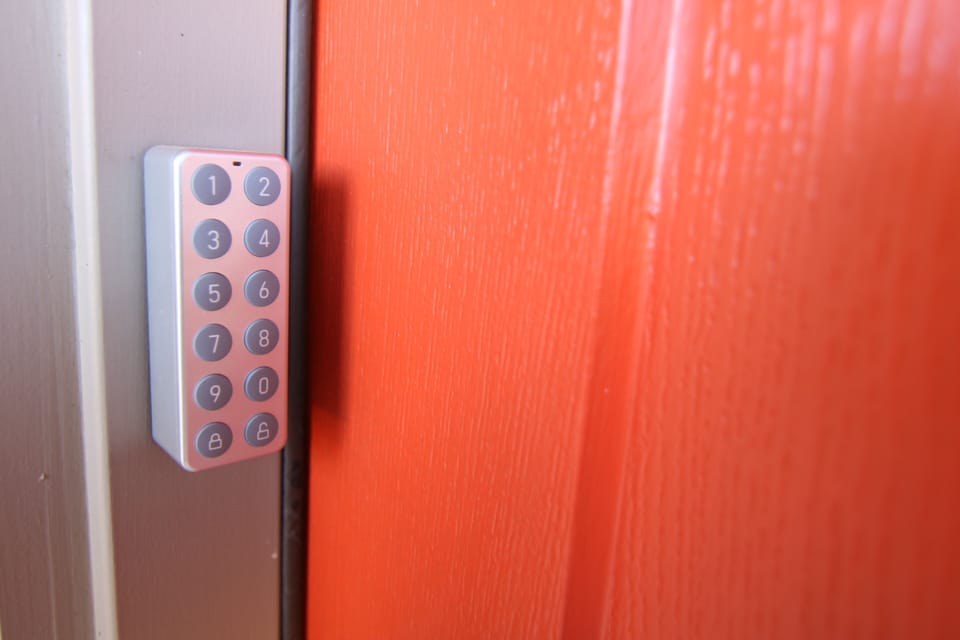 Keyless entry...put your four digit # assigned to you & enter & exit is simple