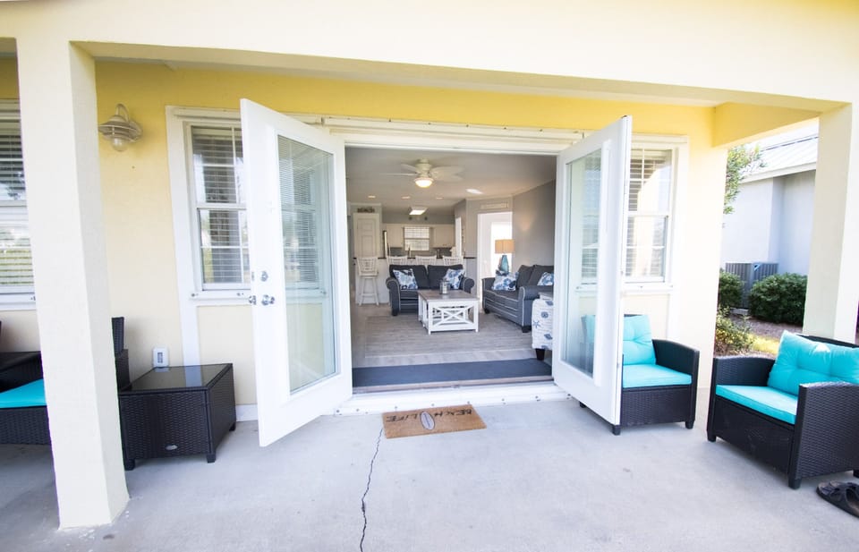 View of living room from back yard