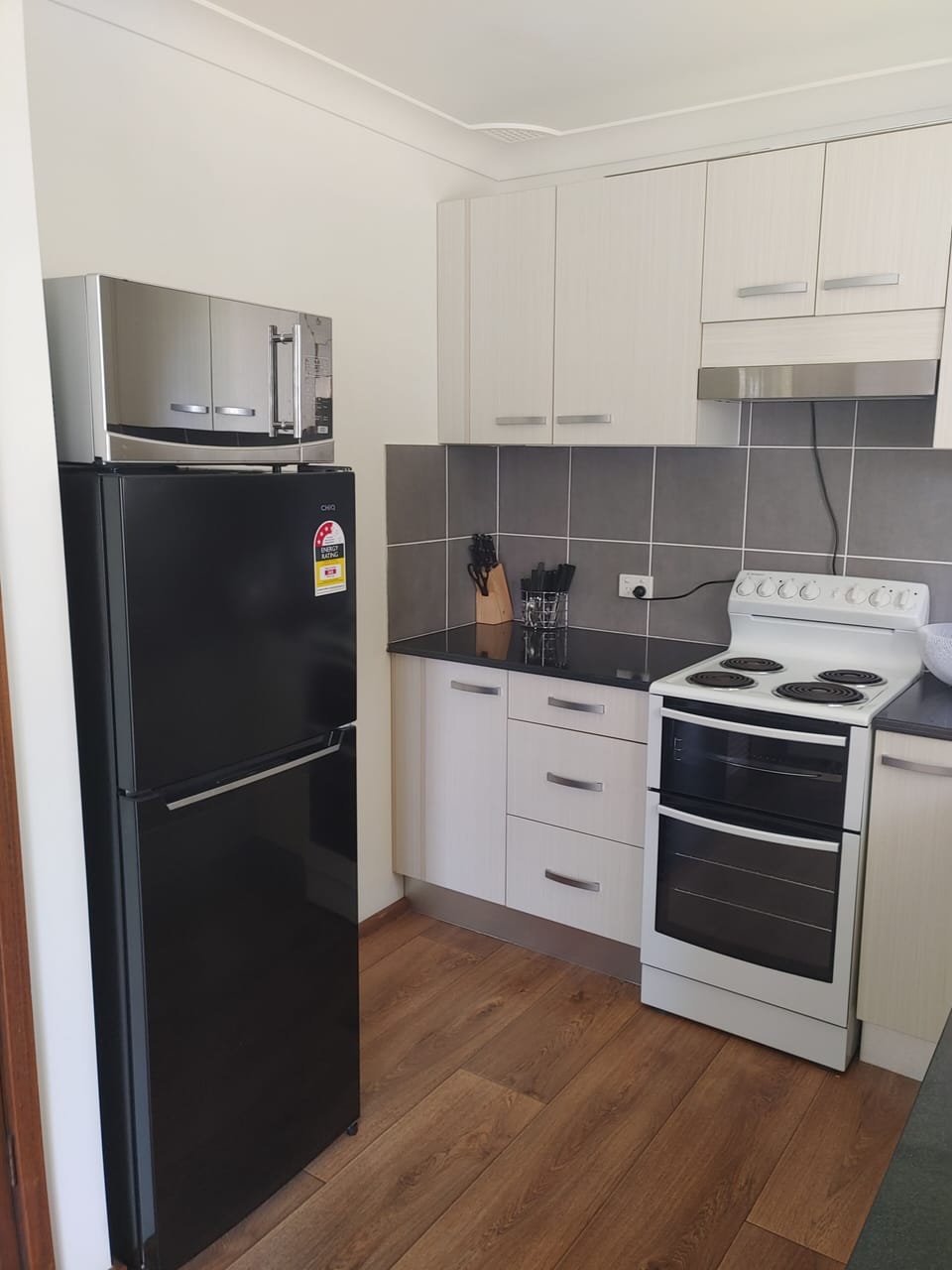 kitchen. New fridge and micro
wave
