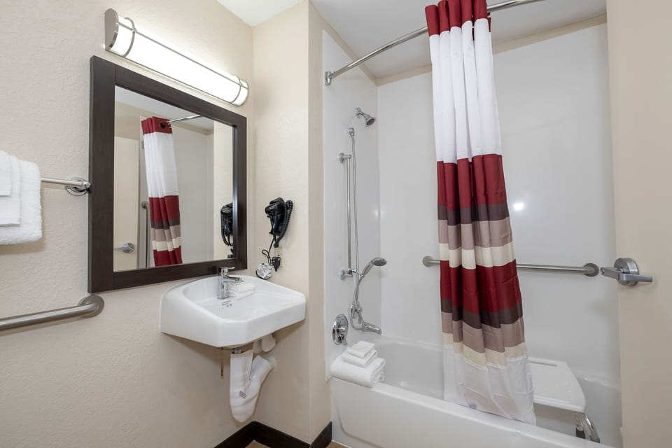 Free toiletries, hair dryer, towels