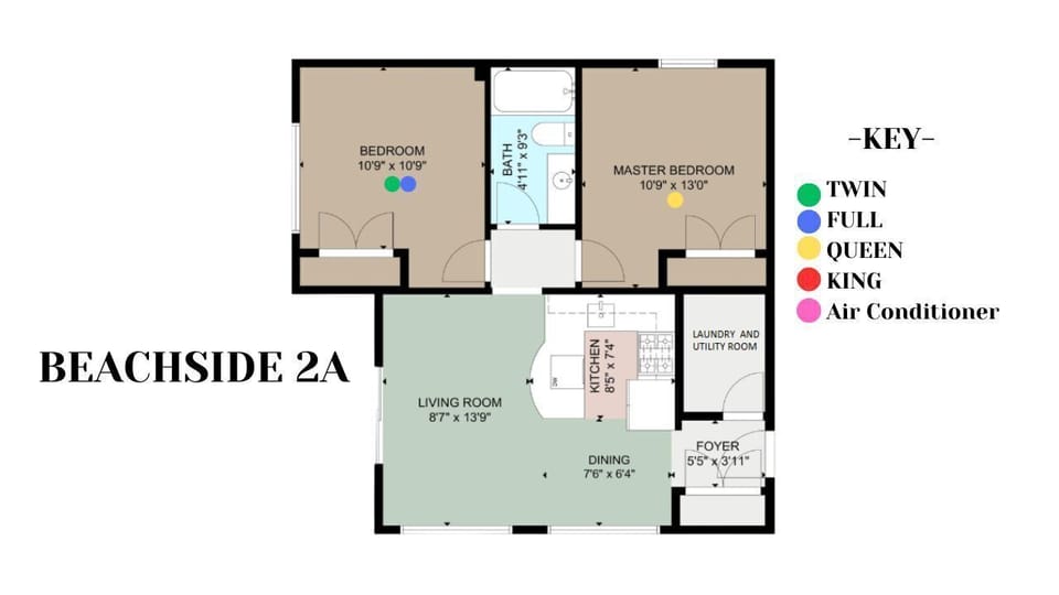 Beachside Abode 2A Floor plan