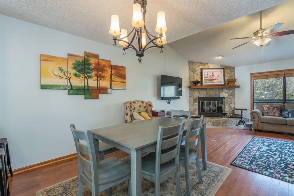 Dining table holds six