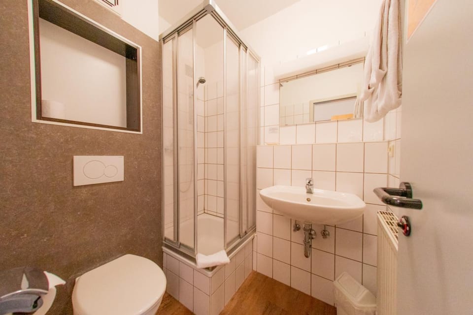 Shower, free toiletries, hair dryer, soap