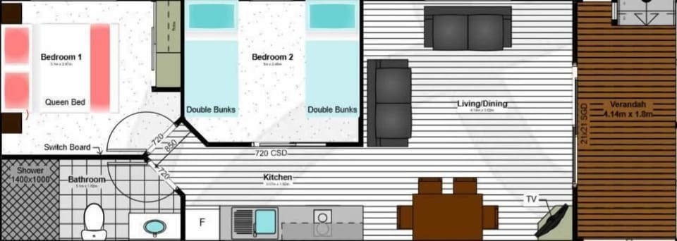 Superior 2 Bedroom Villa | Floor plan