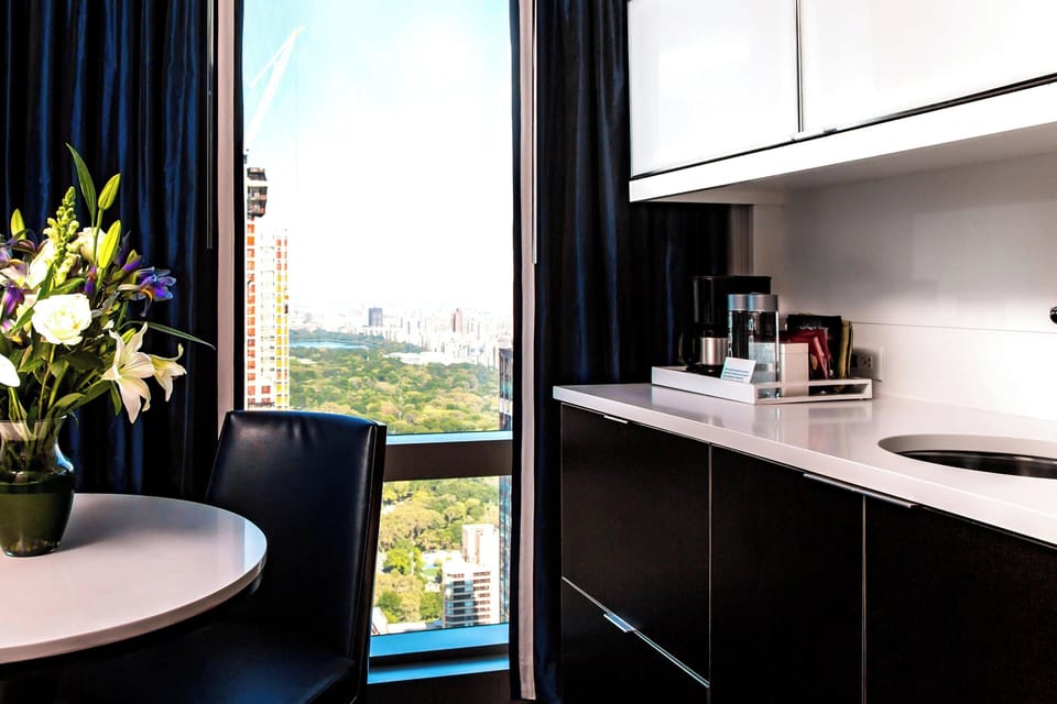 Studio, 2 Double Beds, Park View (Mobility Accessible, Tub) | In-room safe, desk, soundproofing, iron/ironing board
