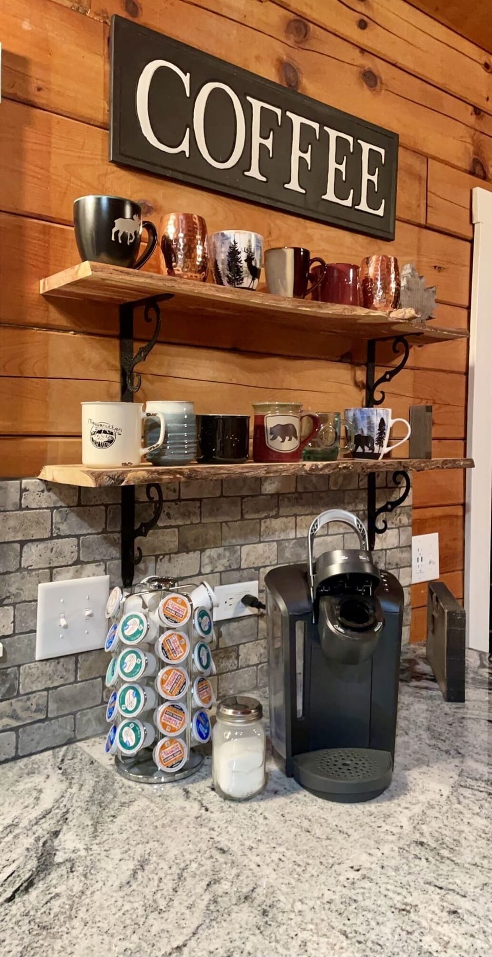 Coffee bar and Keurig with your choice of mug!