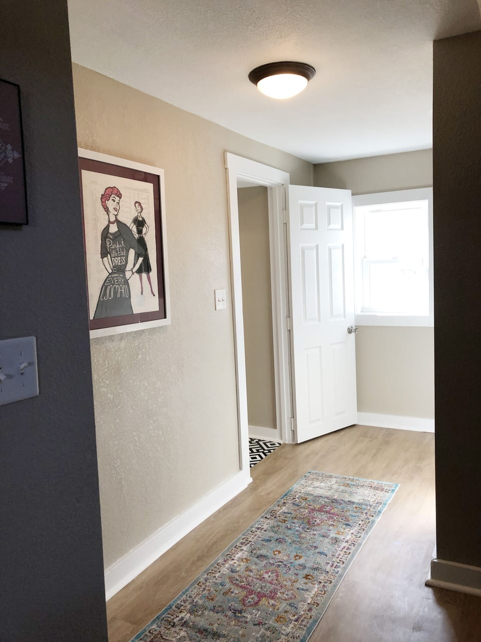 Hallway to downstairs bathroom