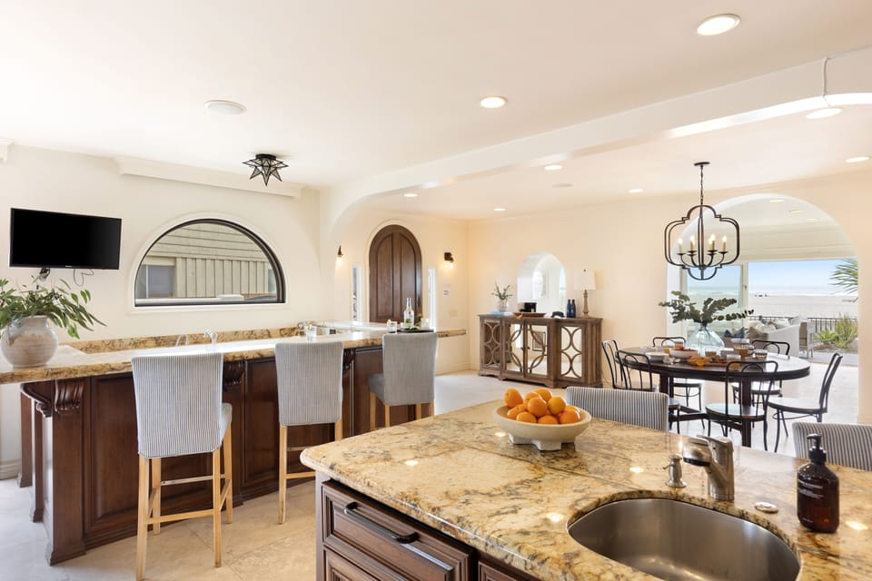 Ample counter space in the kitchen.