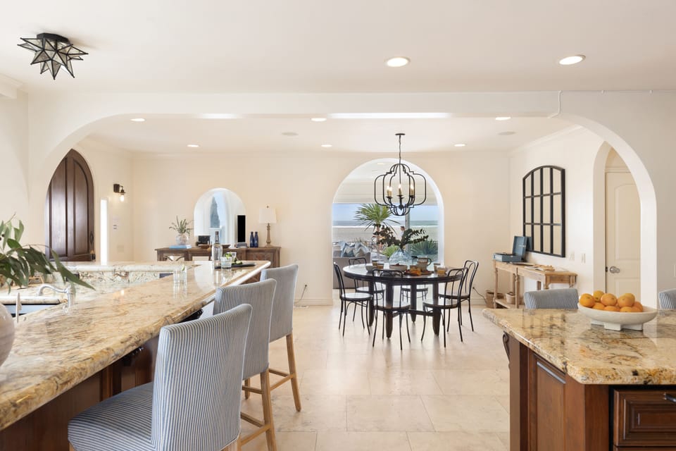 Dining area connects the kitchen and living area.