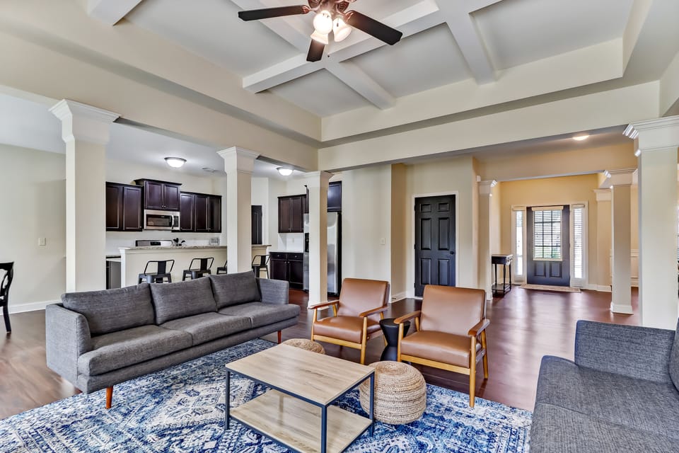 Living room open to kitchen