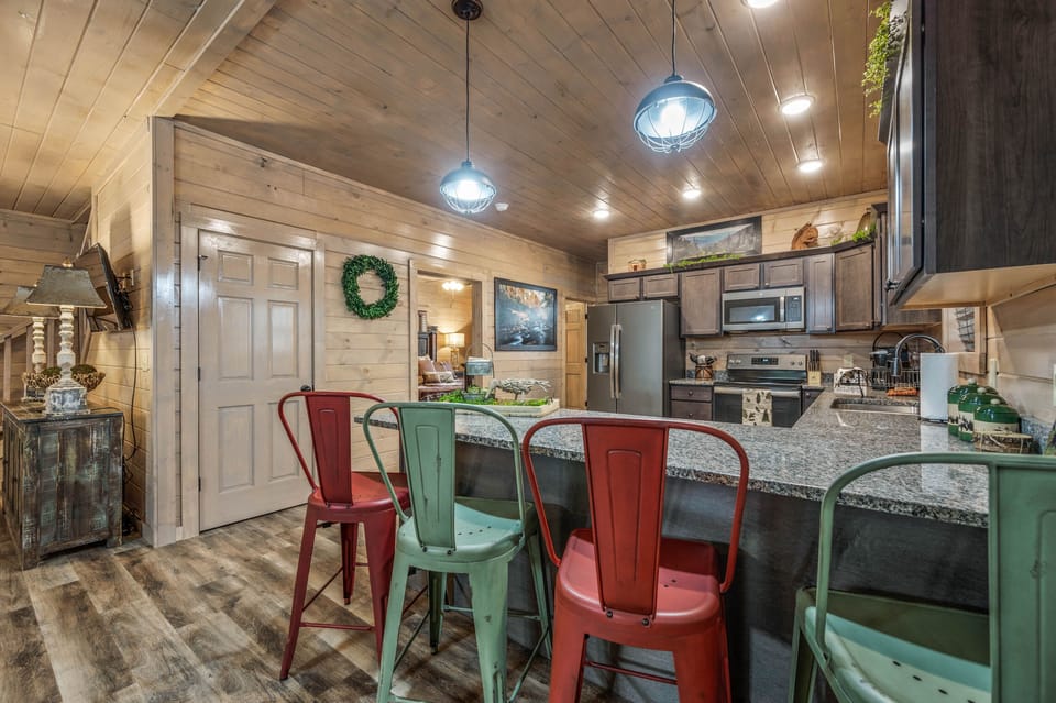 Kitchen bar with extra seating
