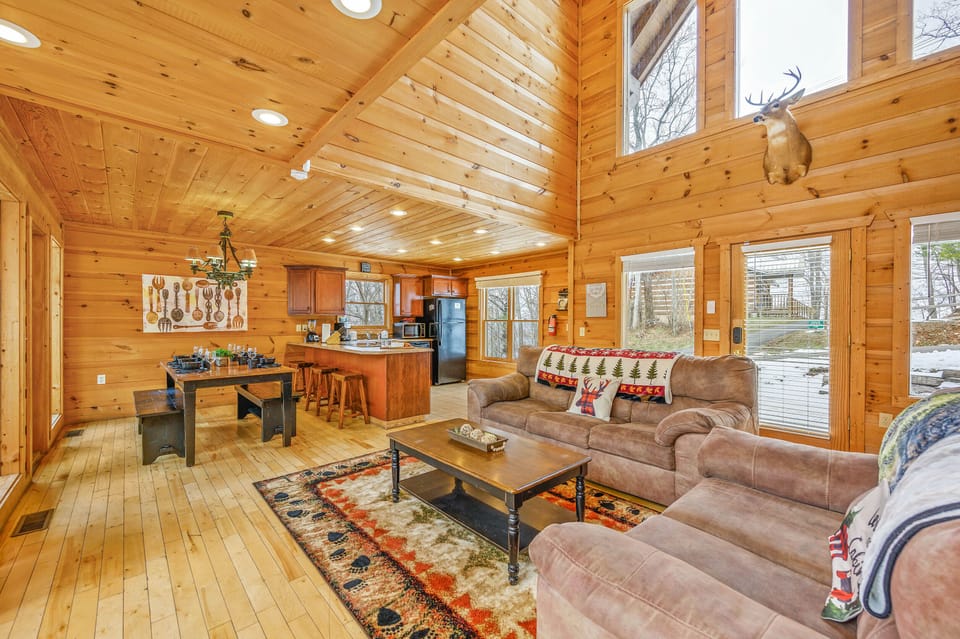 Large glass windows allow for plenty of natural light