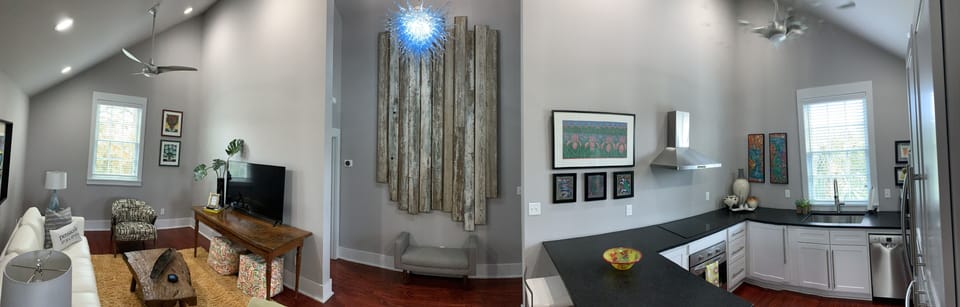 Combined living room and kitchen