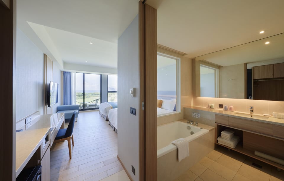 Free toiletries, hair dryer, slippers, bidet