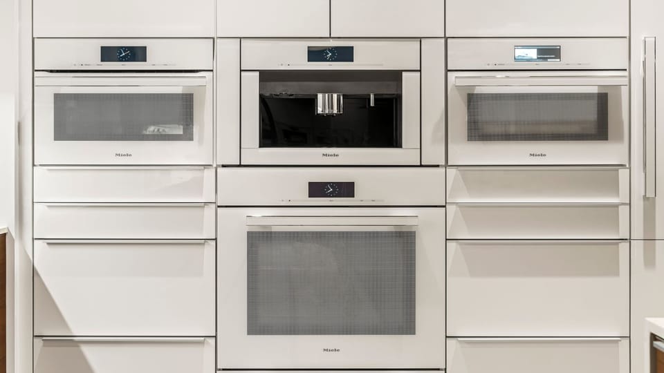 Built-in coffee maker, microwave, steam oven, convection oven, warming drawer