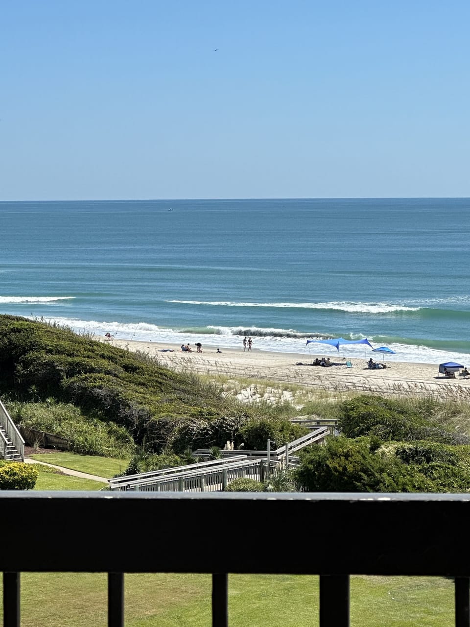 Balcony View of 1 of 2 beach access.  This one has shortest steps to beach.