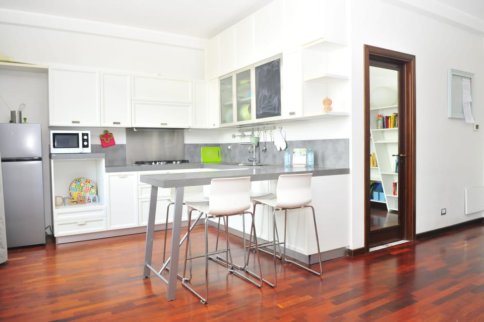 Apartment | Private kitchen | Full-size fridge, microwave, oven, stovetop