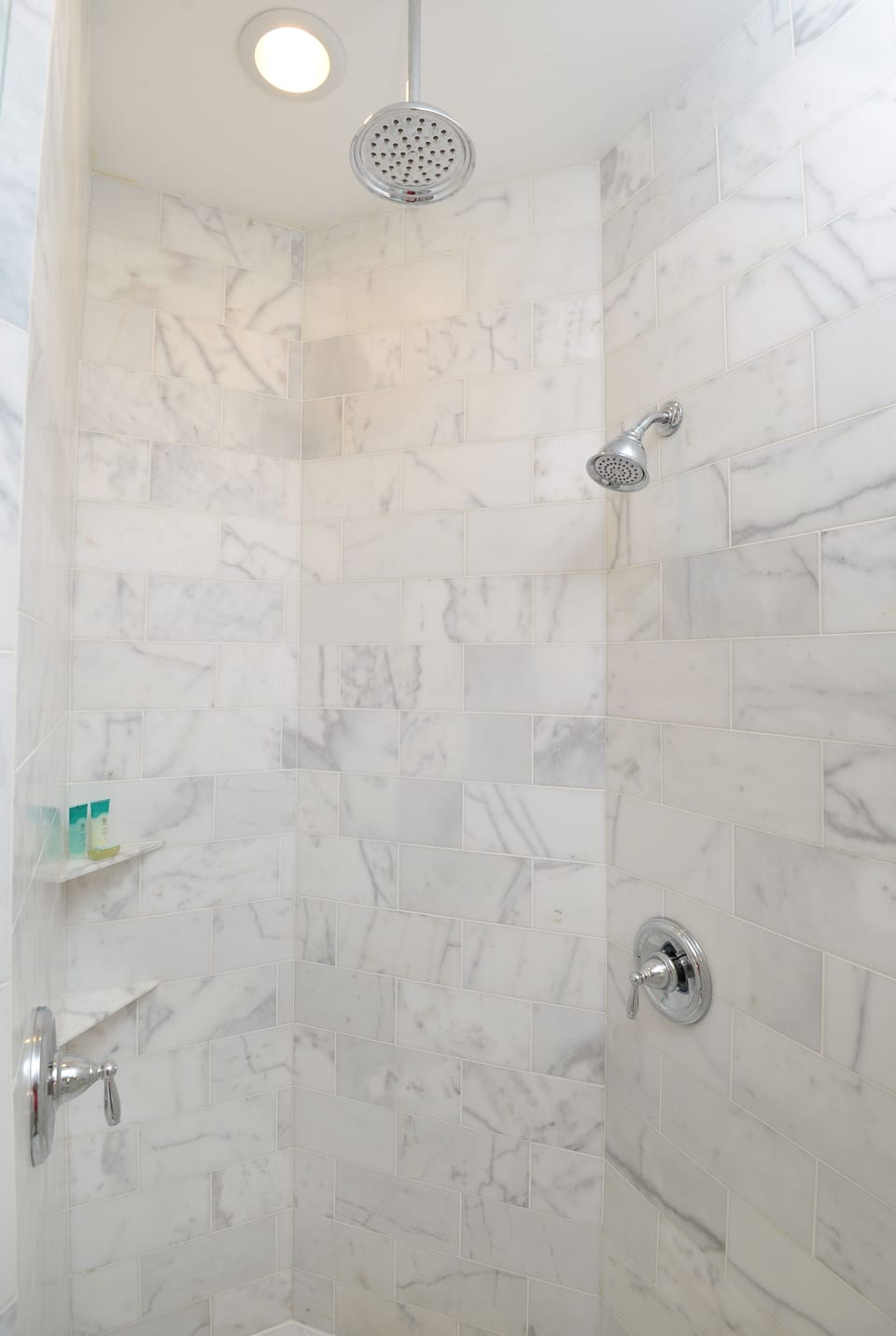 Large Upstairs Master shower with 2 shower heads