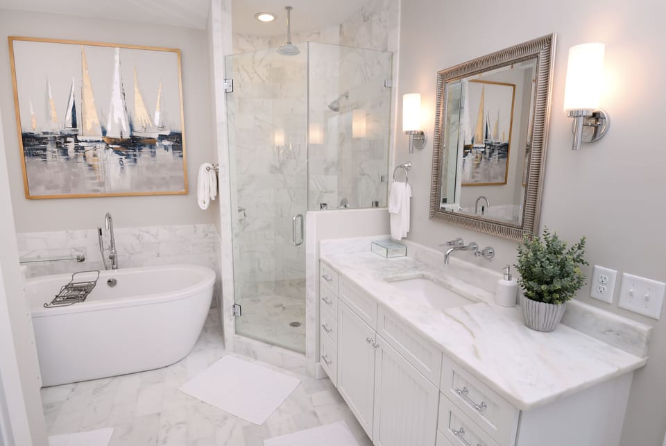 Serene upstairs master bath