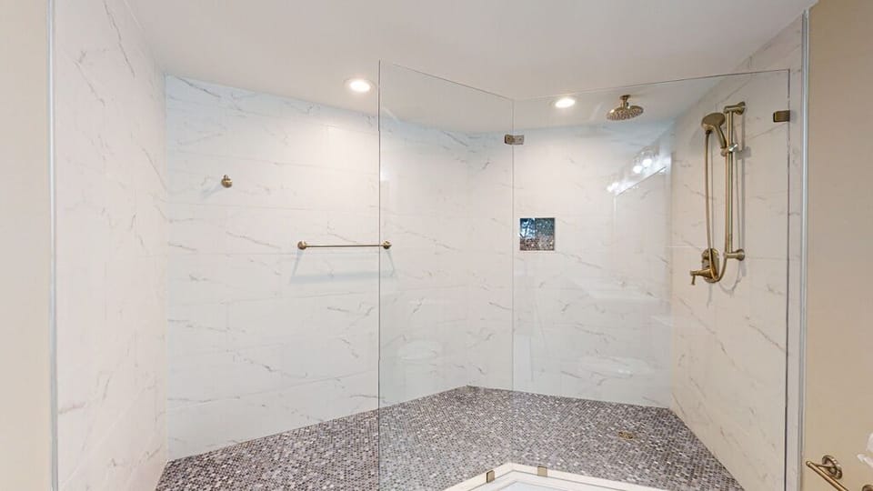 Primary Bathroom with Tiled Walk-in Shower