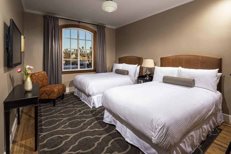 Premium bedding, pillowtop beds, blackout drapes, iron/ironing board