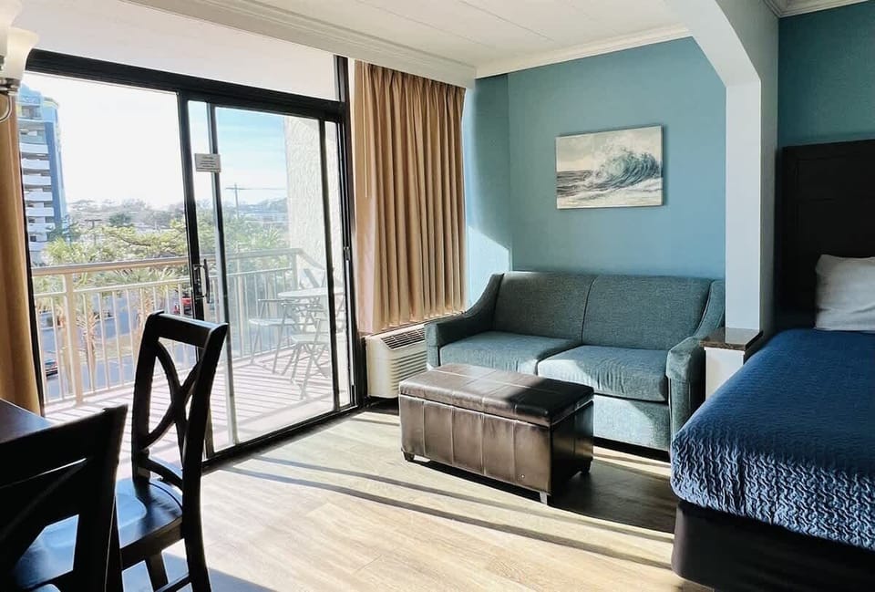 Bright and beachy with comfy seating for the whole crew.