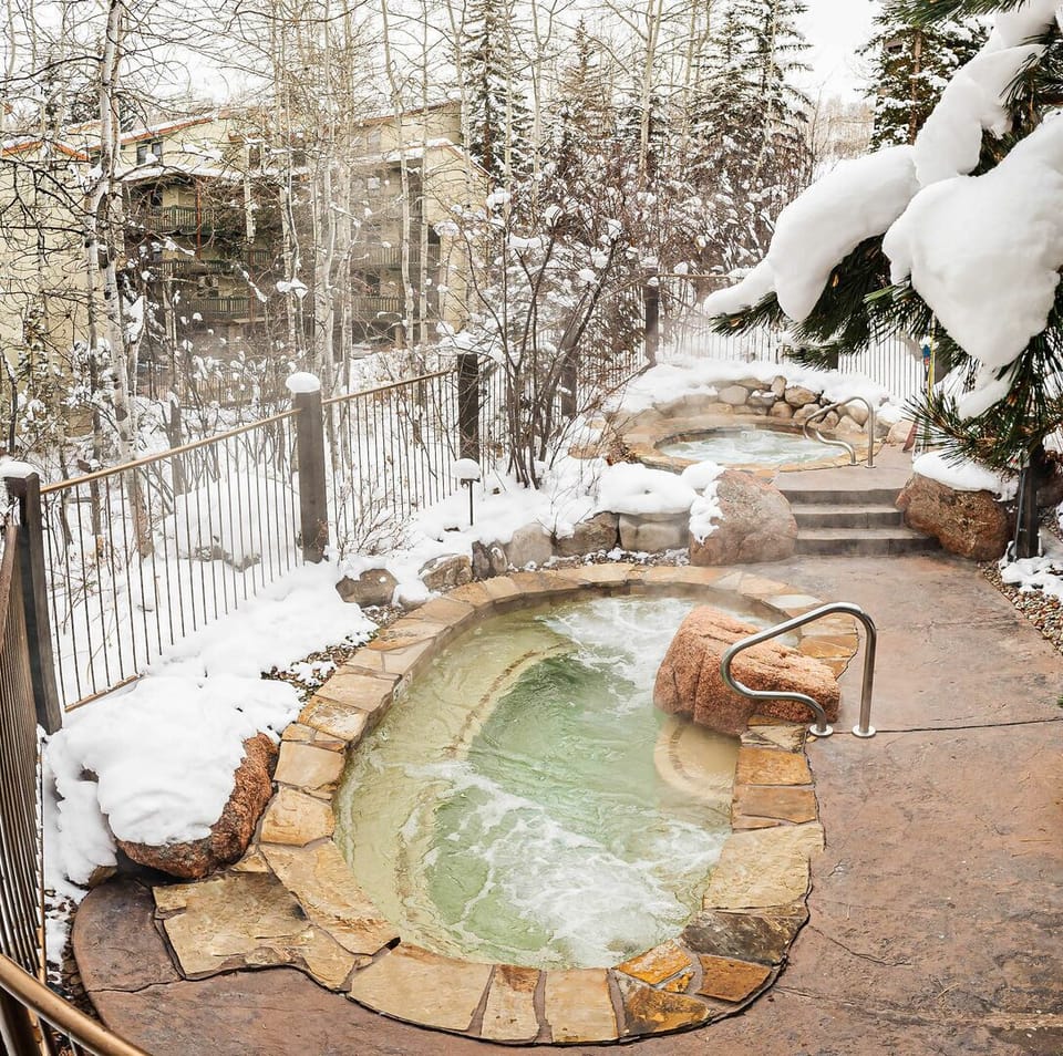 On-site, two-tier hot tubs