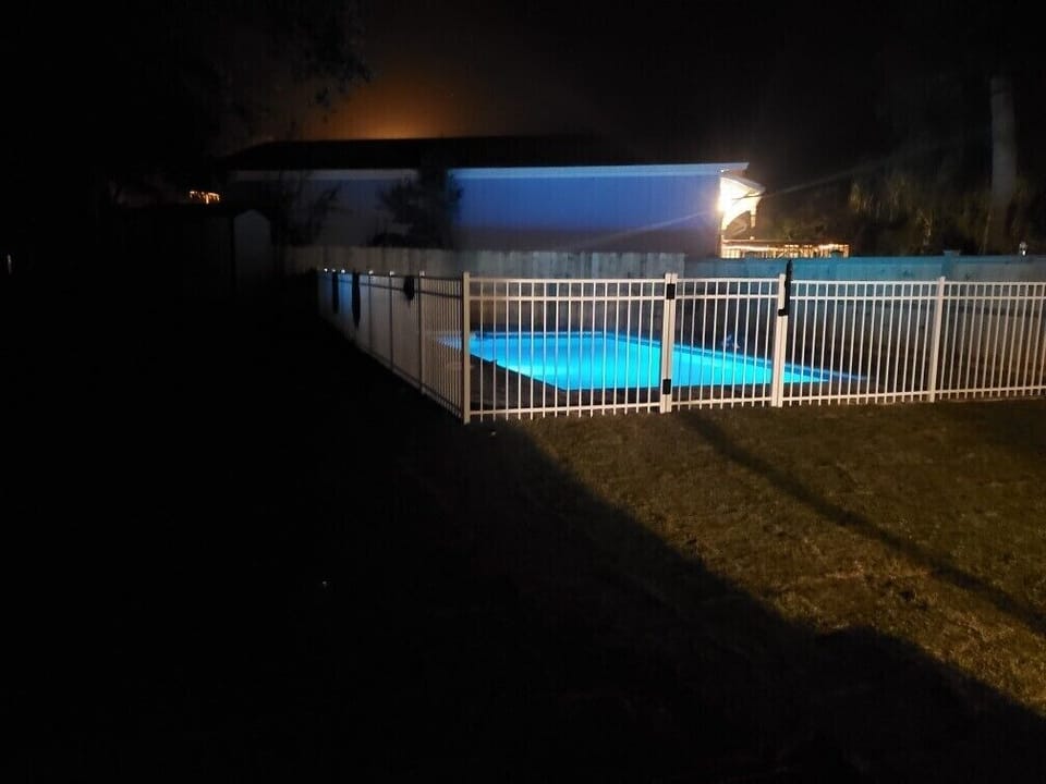 Pool view at night 