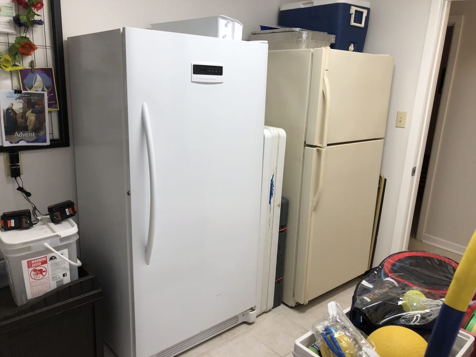 Full size freezer and second refrigerator/freezer