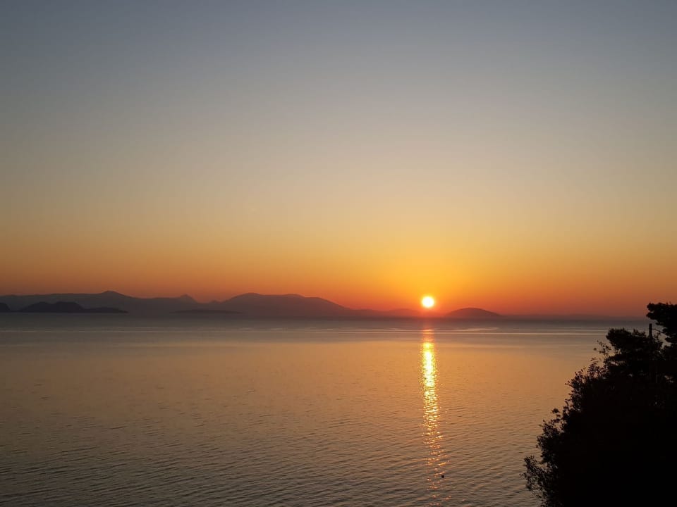 Beautiful sunrise from balcony.