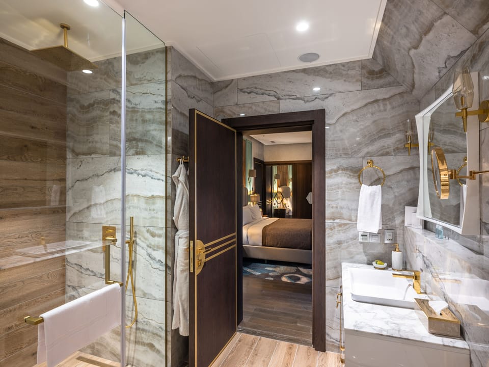 Hair dryer, bathrobes, slippers, towels