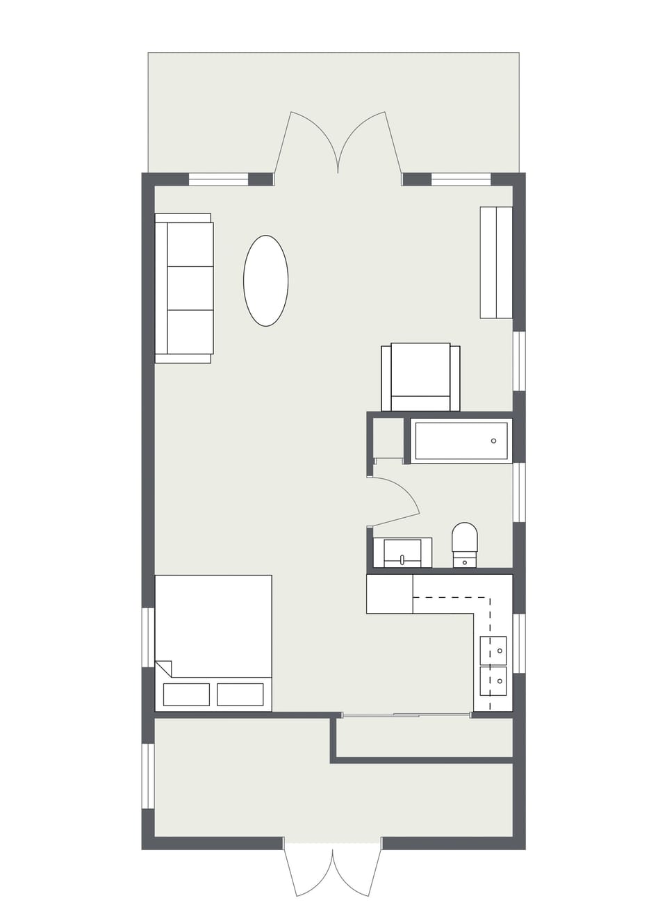 Floor plans of the bottom unit

