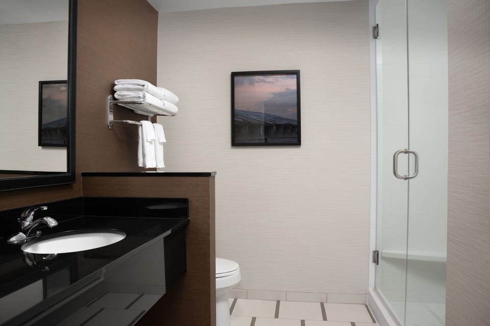 Hair dryer, towels