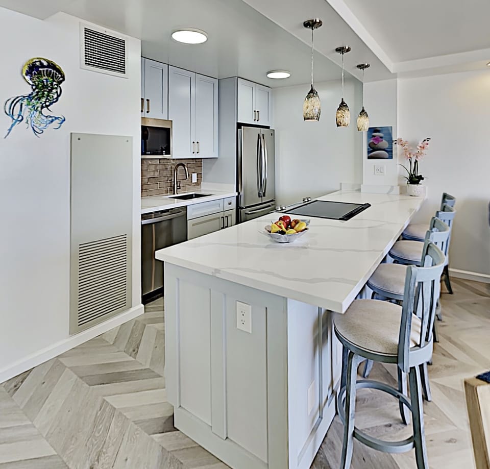 Ample counter space for preparing home cooked meals