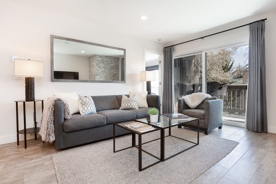 Cozy living area and large comfy Balcony with BBQ