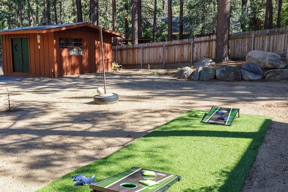  Large backyard features tetherball, cornhole, and family-friendly vibes:)