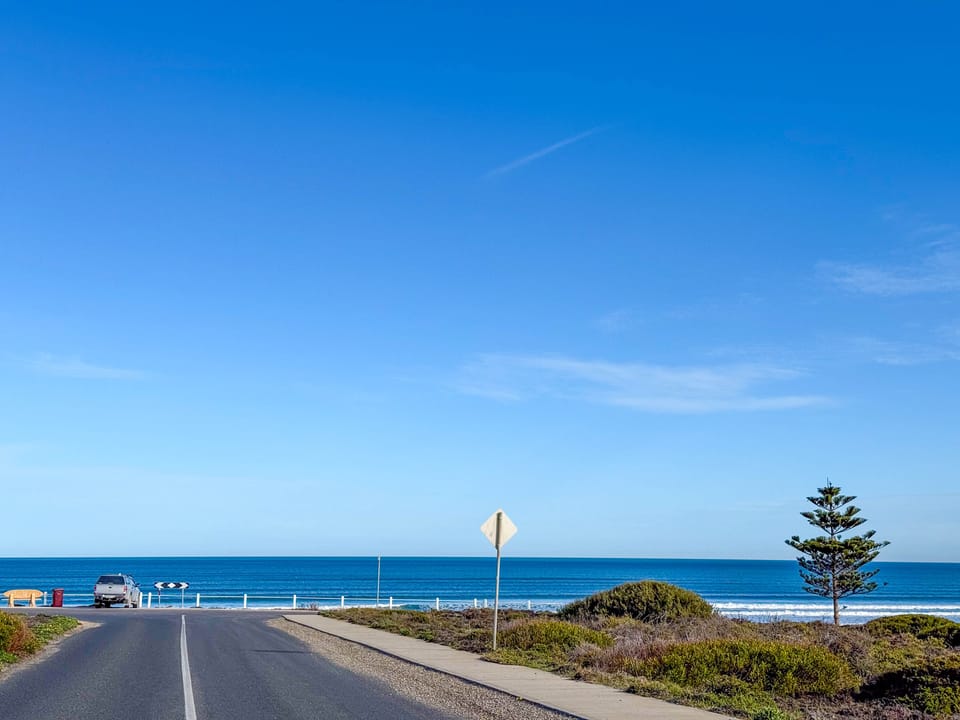 The road to the beach from our house