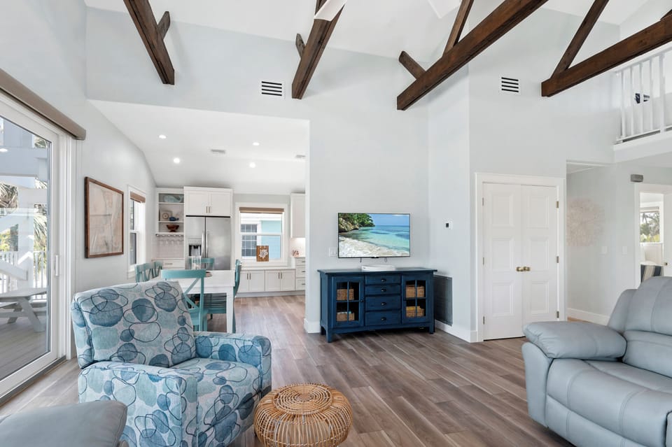 A Smart TV is in the Living Area