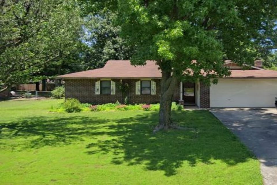 The home is located on a dead end street in a quiet subdivision.