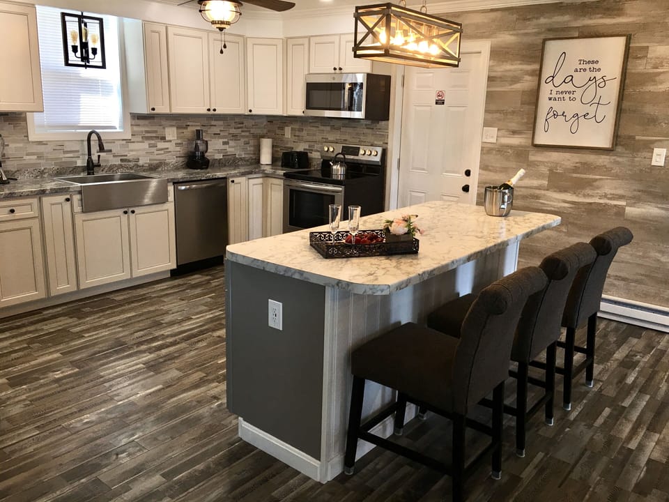 Open concept kitchen with USB outlets 