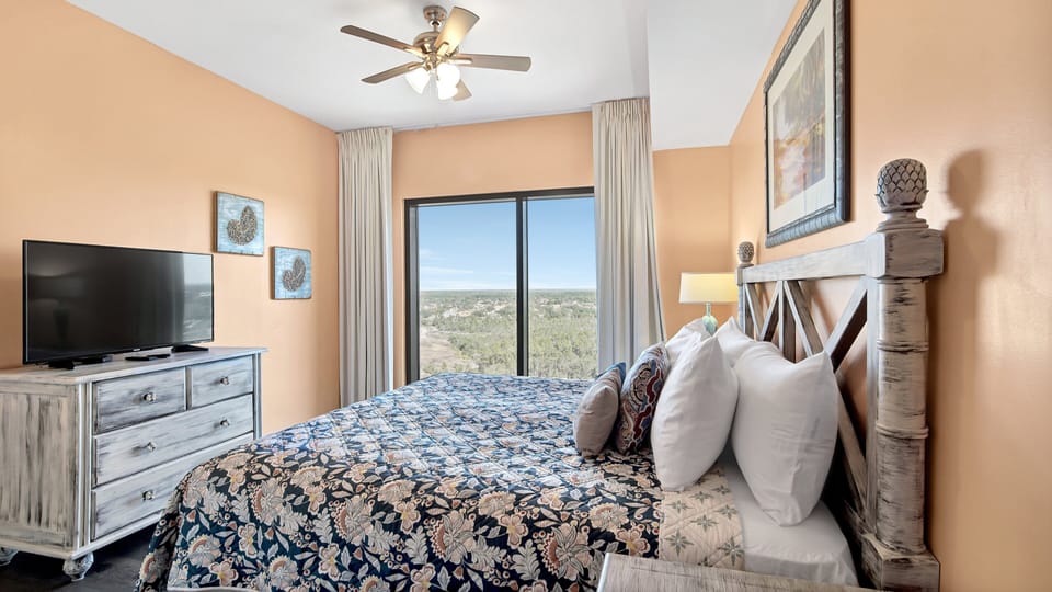Enjoy this private one bedroom, complete with a king bed and TV for relaxing.