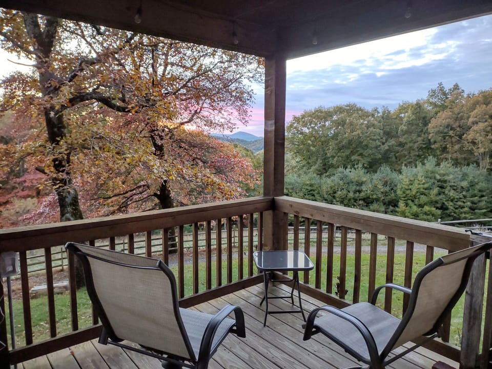 Sitting area and sunset view from front deck.