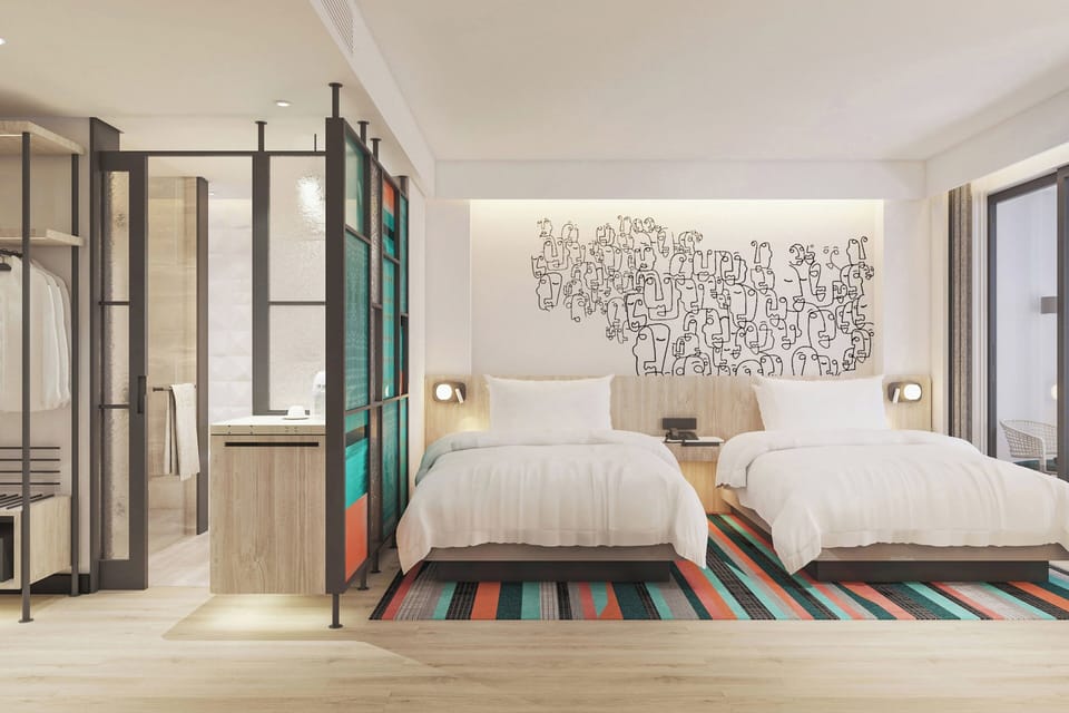 aloft Double Room, Room, 2 Double Beds, Balcony | In-room safe, desk, laptop workspace, iron/ironing board