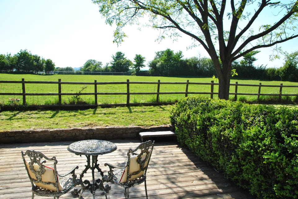 Garden overlooks fields