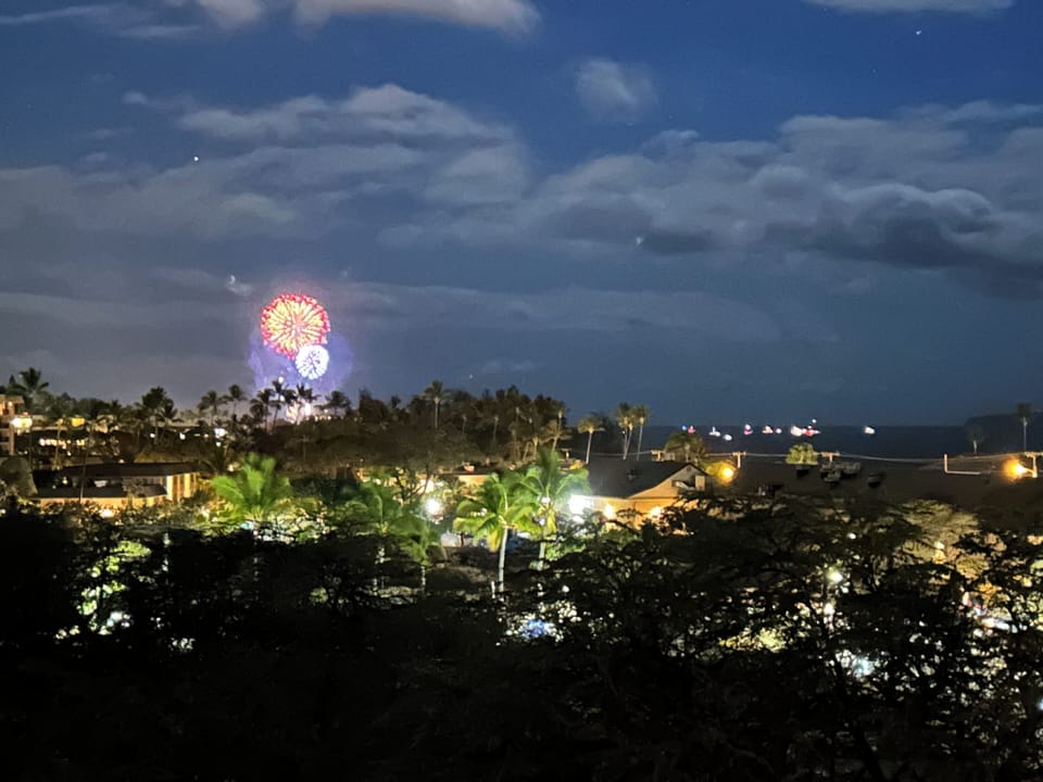 Wailea fireworks view from our Lanai