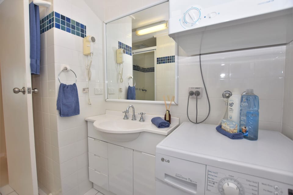Bathroom is dated but still very clean and tidy