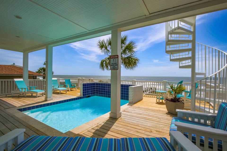 Wakita Wave is one of very few oceanfront Folly Beach homes with a private pool.