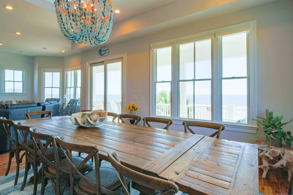 Gather all your friends & family in your group together for meals at the home's expansive dining table.