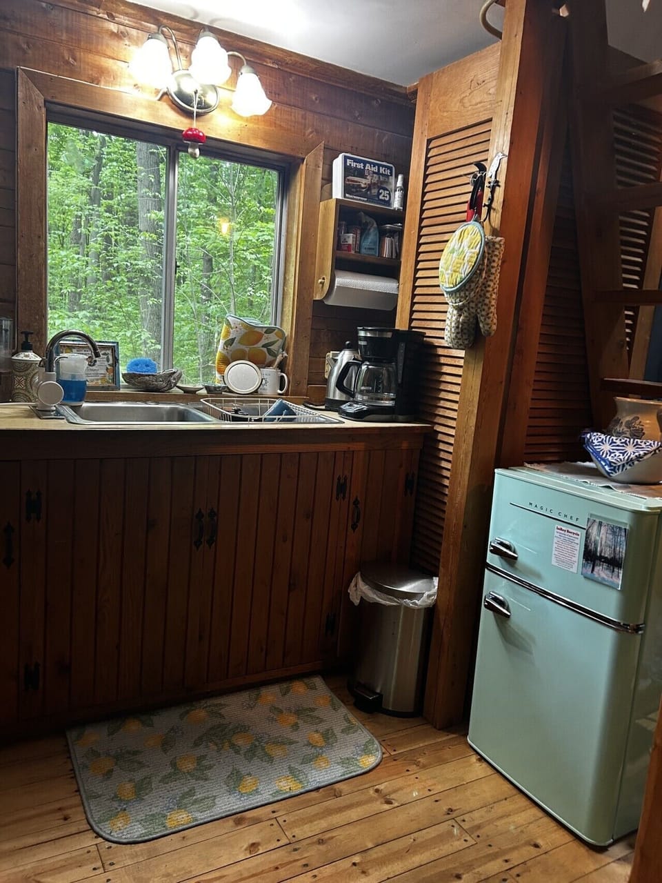 Mini fridge and sink